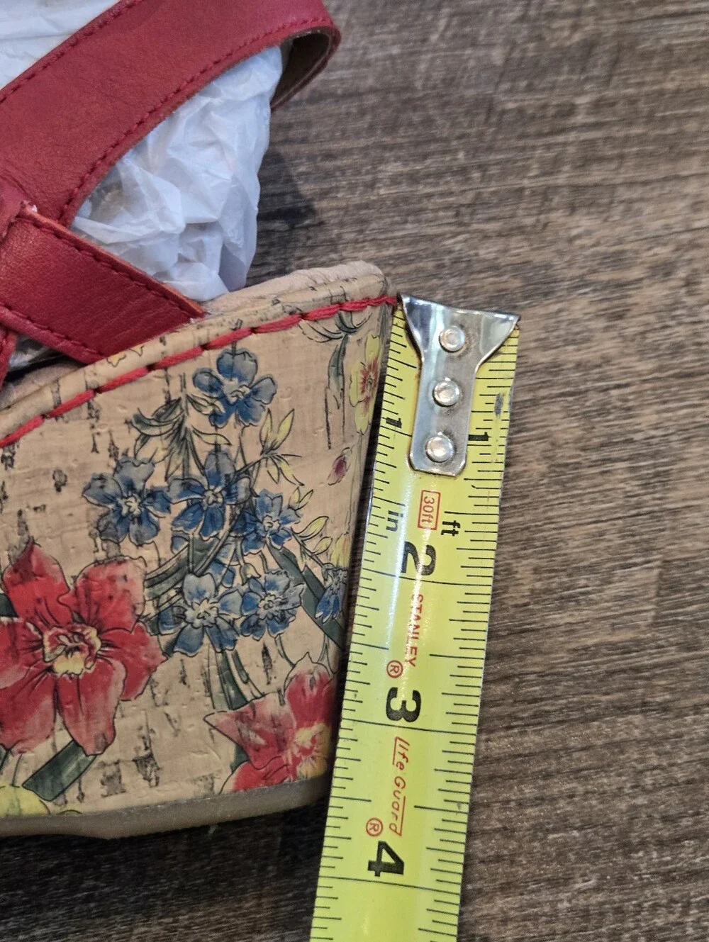 B.O.C red Wedge Sandals, Size 8